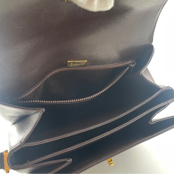 Bally Vintage Brown Leather Shoulder Bag – Gold Hardware - Picture 13 of 16